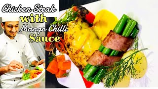 Unveiling the Secret to the Worlds Best Chicken Steak with Mango Chili Sauce ChickenSteak