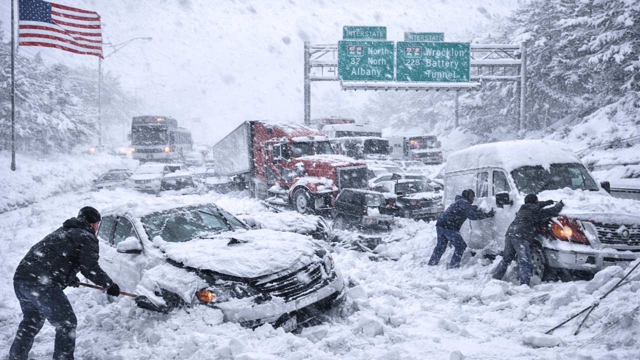 CHAOS in New York! Giant Snowstorm Hits NYC – Homes Buried, Cars Stuck, Roads Shut Down