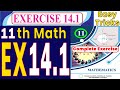 11th Class Math | 1st Year Math New Book 2025 Exercise 14.1 | Exercise 14.1 class 11 | Ex 14.1 | PTB
