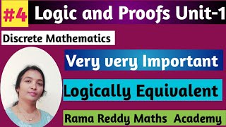 DM JNTUH R22 | Logical Equivalence |  Important | Discrete Mathematics |@Rama Reddy Maths Academy