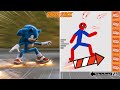 Sonic vs stickman  stickman dismounting highlight and funny moments 1