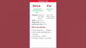 What is the difference between since and for?