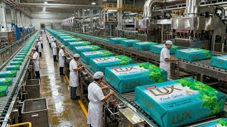 Inside the Largest Lux Soap Manufacturing Factory | Complete Lux Soap Production Process in 4K |