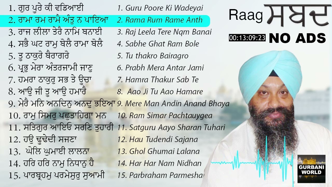 Raag Shabads Classical Kirtan Collection Non Stop | Darbar Sahib Kirtan No Ads | Bhai Ravinder Singh