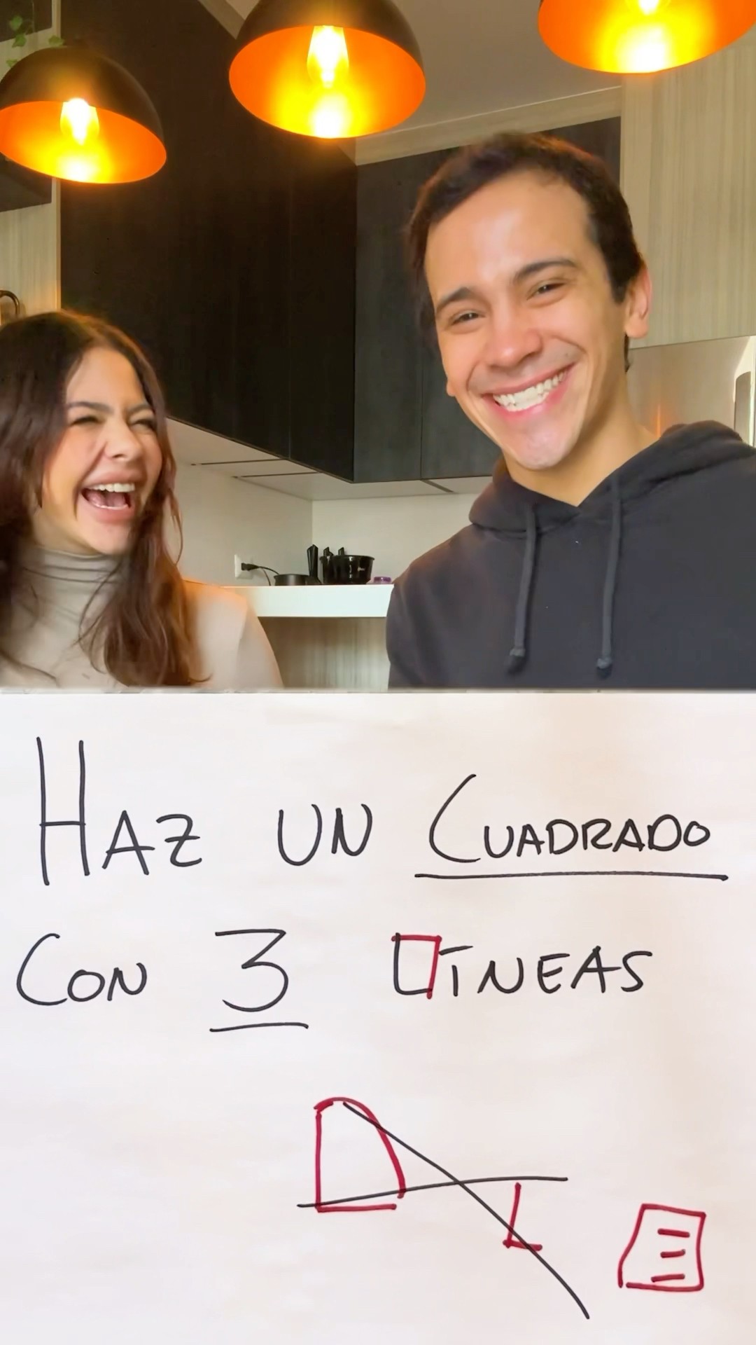 Acertijo con mi Hermana 2 ?: Un cuadrado con 3 líneas #shorts #acertijo #palomaresmagic