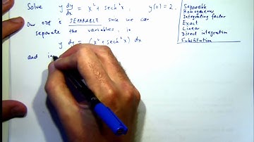 Separable ODEs: an initial value problem