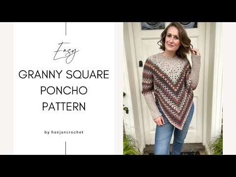 【D&G】Granny square/WOOL crochet Poncho Granny Square Poncho Crochet Pattern and Tutorial - YouTube