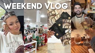 VLOG: 10 year anniversary, save the dates unboxing, homegoods christmas shop with me & haul