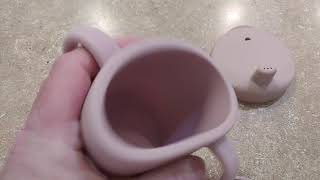 Haakaa Silicone Sip N Snack Cup, Toddlers Sippy Cup&Snack Container 2 in 1 Review, Works great preve