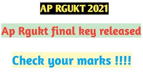 Ap rgukt cet exam final key released | Dug out your brain