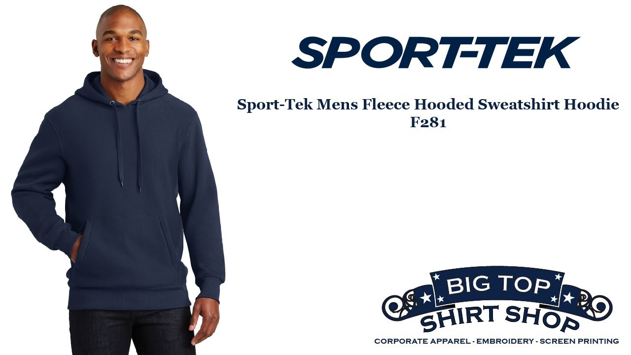 SportTek Mens Fleece Hooded Sweatshirt Hoodie F281 YouTube
