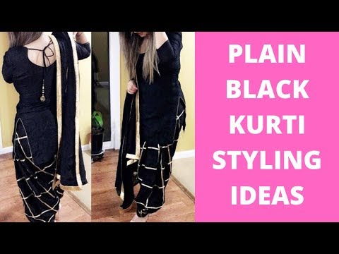 Plain Black Kurti Design Ideas | Black Kurti Combinations For Stylish Looks  - YouTube