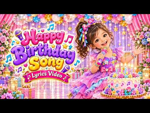 Happy Birthday Song 🎈 | Cake, Candles & Birthday Beats 🎂 | Lyrics Video