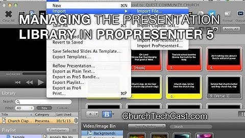ProPresenter 5 Tutorial: Managing your Presentation Library -- ChurchTechCast.com Screencast Show
