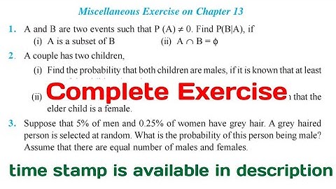 Chapter 13 miscellaneous exercise class 12 maths Probability Q1 to Q19
