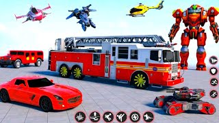 Rescue Robot Car Transform - Fire 🔥 Truck Driving Robot Game - Android GamePlay  screenshot 5