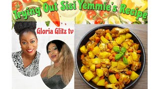 Preparing Oven Backed Chicken & Potato, Using @sisiyemmie Recipe #cooking #recipe #kitchen #viral
