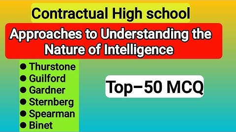 Top-50 MCQ /Approaches to UnderstandingThe Nature of Intelligence / CHT / By Alekha Sir