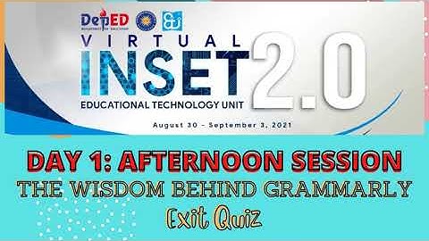 VINSET 2.0 DAY 1 ANSWER KEY #4:  | The Wisdom Behind Grammarly