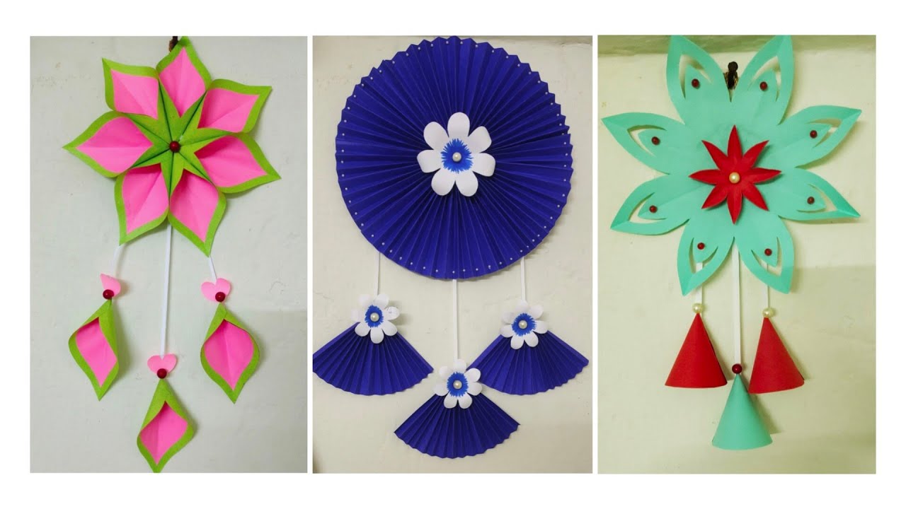 3 Easy and Quick Paper Wall Hanging Ideas / A4 sheet Wall decor