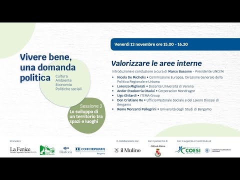 Copertina: Sessione 2 – Lo sviluppo di un territorio tra spazi e luoghi – Valorizzare le aree interne