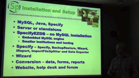 Biodiversity Informatics Training Curriculum: Introduction to Specify, Part 1