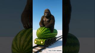 Gorilla Tarbuj Se Bani Train Per Baithkar A Raha Hota Hai 😱 #viralvideo #youtubeshorts #ai