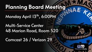 Wareham Planning Board Meeting 4/13/26