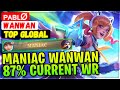 MANIAC WANWAN 87% Current Win Rate [ Top Global Wanwan ] ᴘᴀʙʟø - Mobile Legends Gameplay And Build.