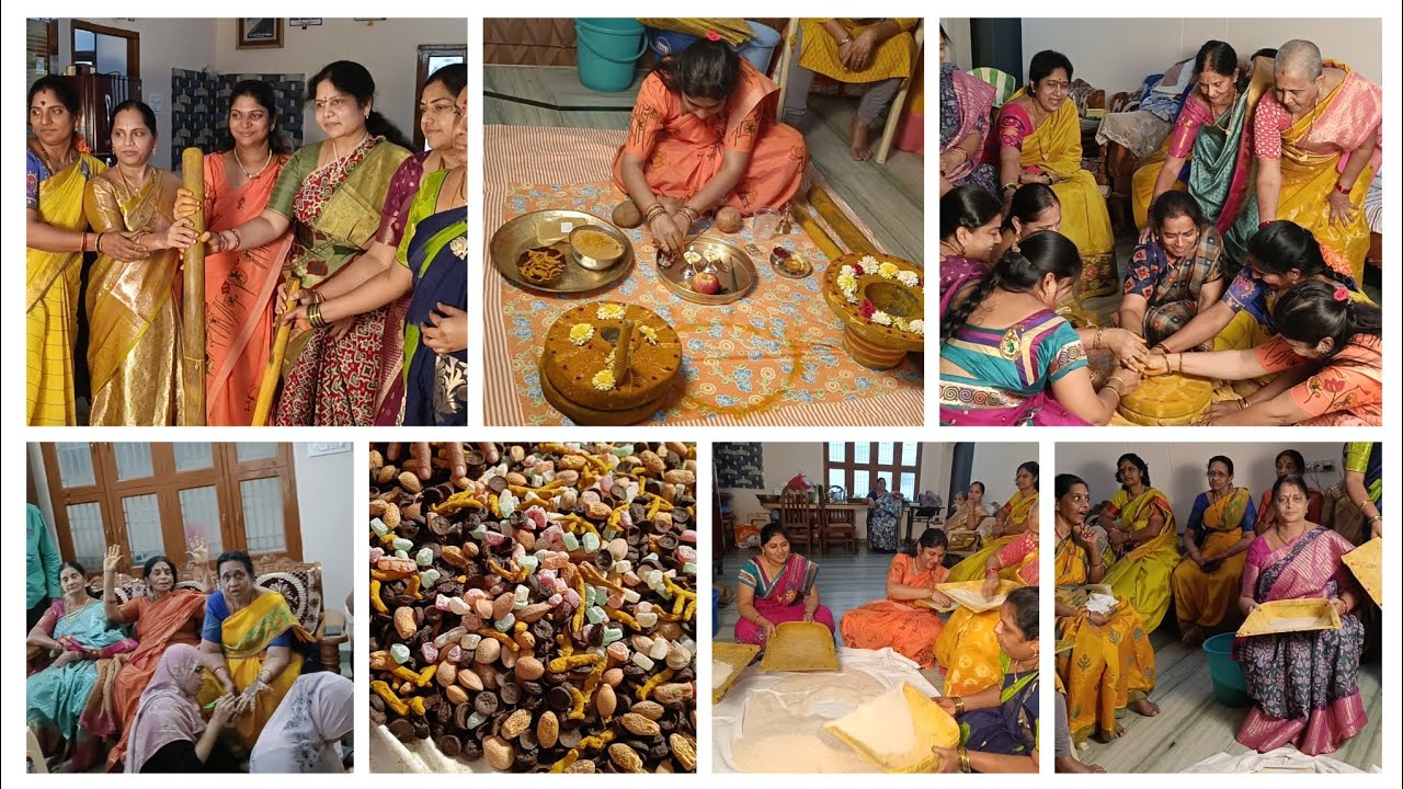 పెండ్లికి ముందు రోజు పనులు, తలంబ్రాలు బియ్యం చేయుట, పసుపు దంచుట, మెహందీ ఫంక్షన్ లో ఫుల్ ఎంజాయ్