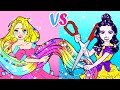 Paper Dolls Dress Up | Rapunzel&#39;s Rainbow Hair &amp; Costumes Dress Up 💅💇‍♀ | DIY Barbie Story &amp; Craft