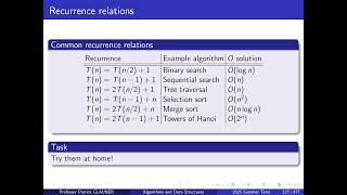 Algorithms and Data Structures: 6th lecture (recursion)