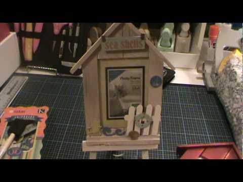 scrapbook paper Altered Dollar Picture Frame- Cape Cod