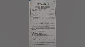 Language Across The Curriculum #Paper-4(A) #B.ED.1st.Year #KUK @Syllabus