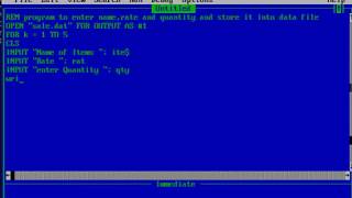 qbasic tutorial for beginners-input item's name, rate and quantity and stores into datafile