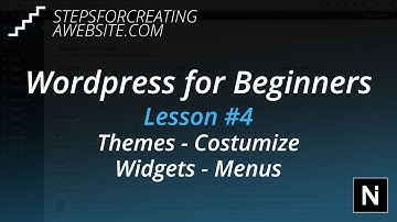 Themes, Costumize, Widgets & Menus - Lesson 4/6 - Wordpress for Beginners