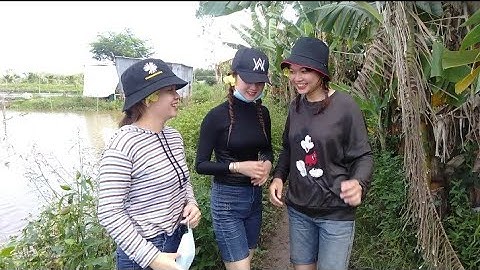 3 thôn nữ miền tây đi thăm lưới bắt cá và tắm đồng đùa giỡn mùa nước nổi An Giang #phuonghivlog