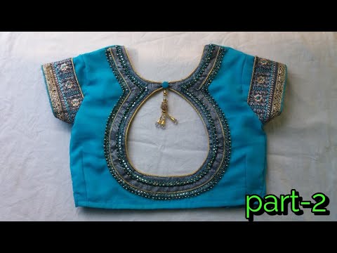 Silk saree blouse back neck design cutting and stitching – Plus size ...