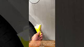car rust hole repair 🚗 | sealant filling process