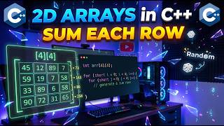 C++ 2D Arrays: Fill a 4x4 Matrix & Calculate Each Row's Sum