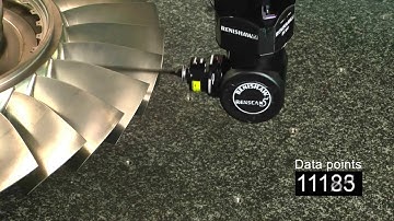 Official Renishaw REVO 5 axis measurement system inspecting an aerospace blisk