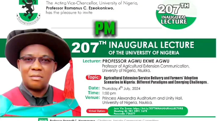 inaugural lecture of Professor Agwu of University of Nigeria