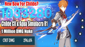 Childe C0 & Aqua Simulacra R1 1 Million DMG Showcase - Aqua vs Thundering Comparison