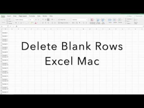วีดีโอ: ฉันจะลบแถวว่างใน Excel Mac ได้อย่างไร