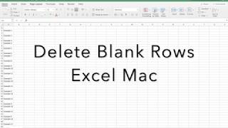 how to quickly delete blank/empty rows & cells in excel for mac 2019/2020