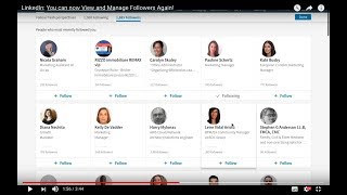 LinkedIn: You can now View and Manage Followers Again!