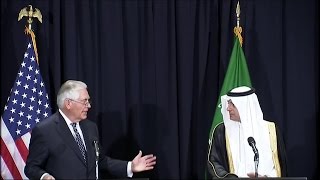 Secretary Tillerson Speaks at a Joint Press Briefing in Saudi Arabia