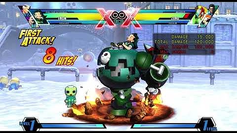 UMVC3 Tron/Strange command grab combo on Zero w/ Haggar