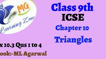 Class 9th ICSE Math Ch 10 Triangles Ex 10.3 Qus 1 to 4