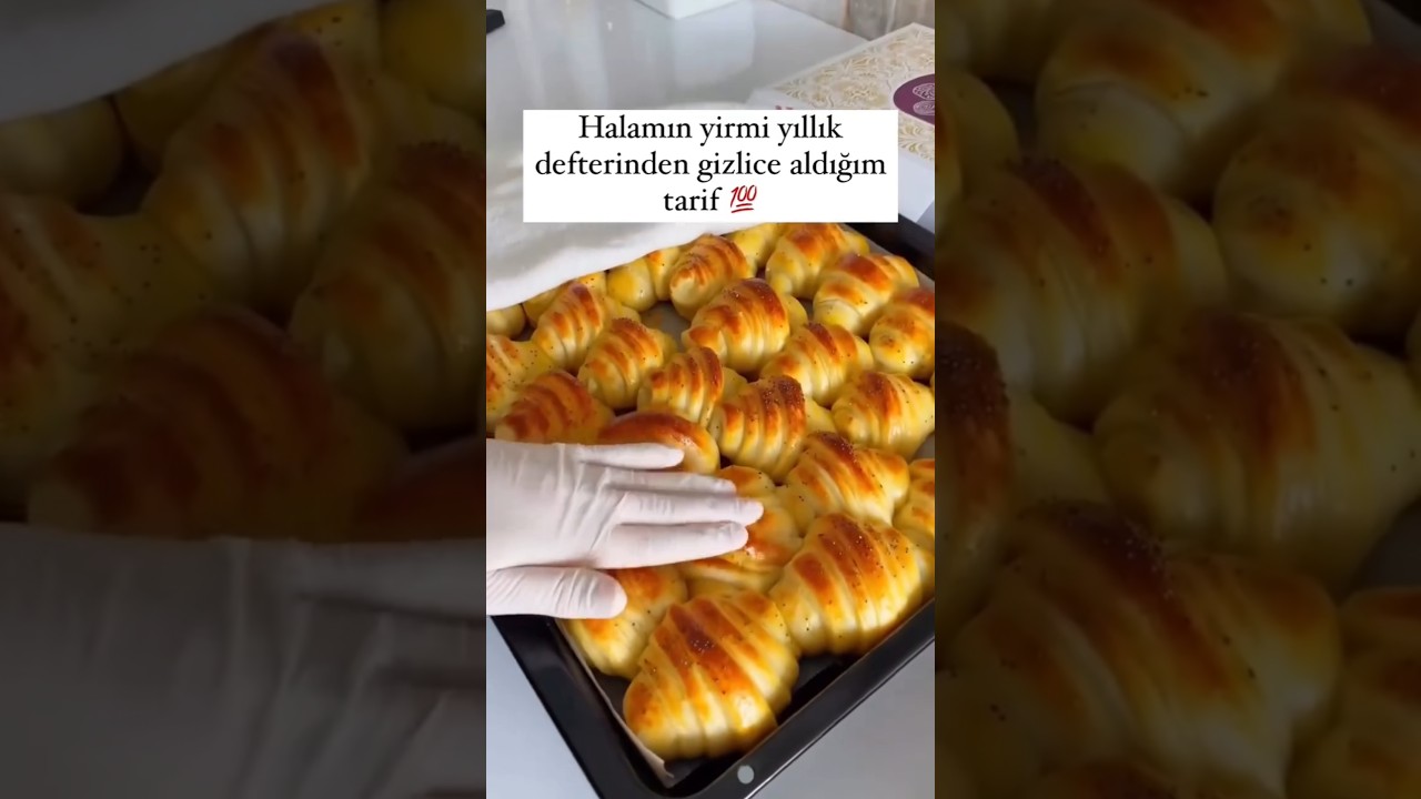 TARİF YORUMDA 👋 KATMER POĞAÇA TARİFİ 👇 #youtubeshorts #tarif #food